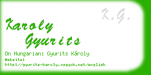 karoly gyurits business card