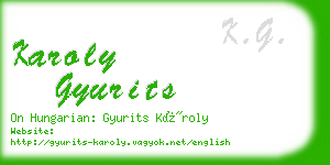 karoly gyurits business card